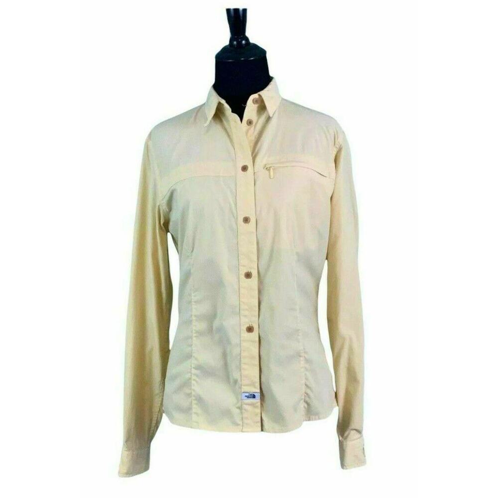 The North Face Yellow Roll Tab Sleeves Vented Shirt size small